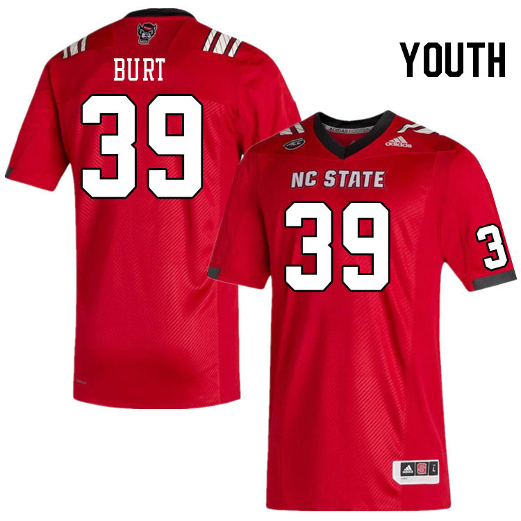 Youth #39 Foster Burt North Carolina State Wolfpacks College Football Jerseys Stitched-Red